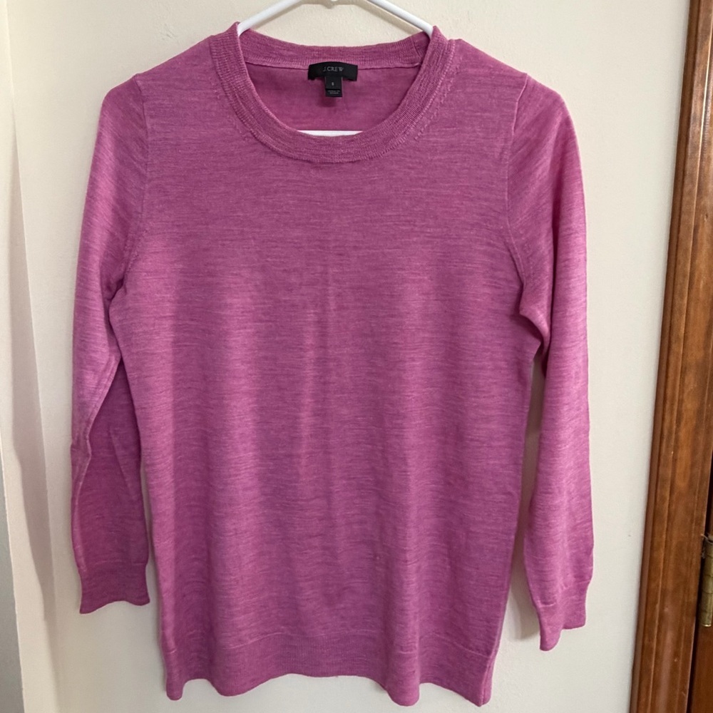 J. Crew Merino Wool Vibrant Pink Knit Top